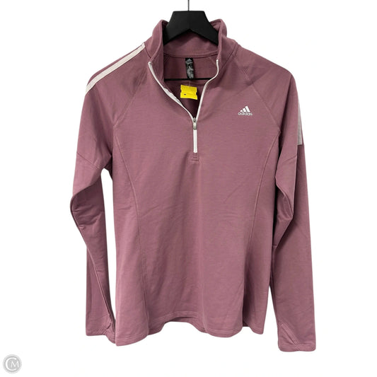 Athletic Top Long Sleeve Collar By Adidas In Purple, Size: M