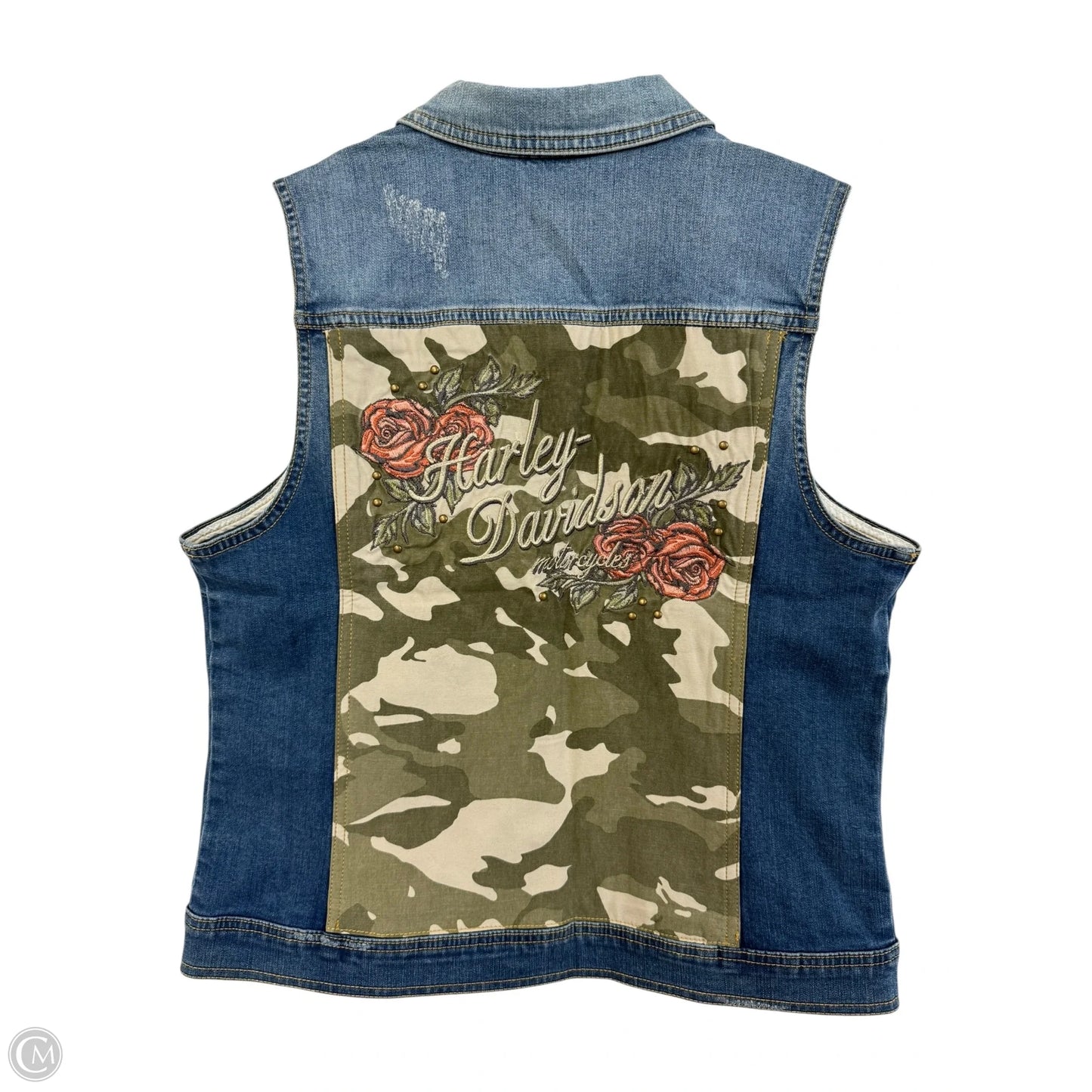Vest Other By Harley Davidson In Blue Denim, Size: M