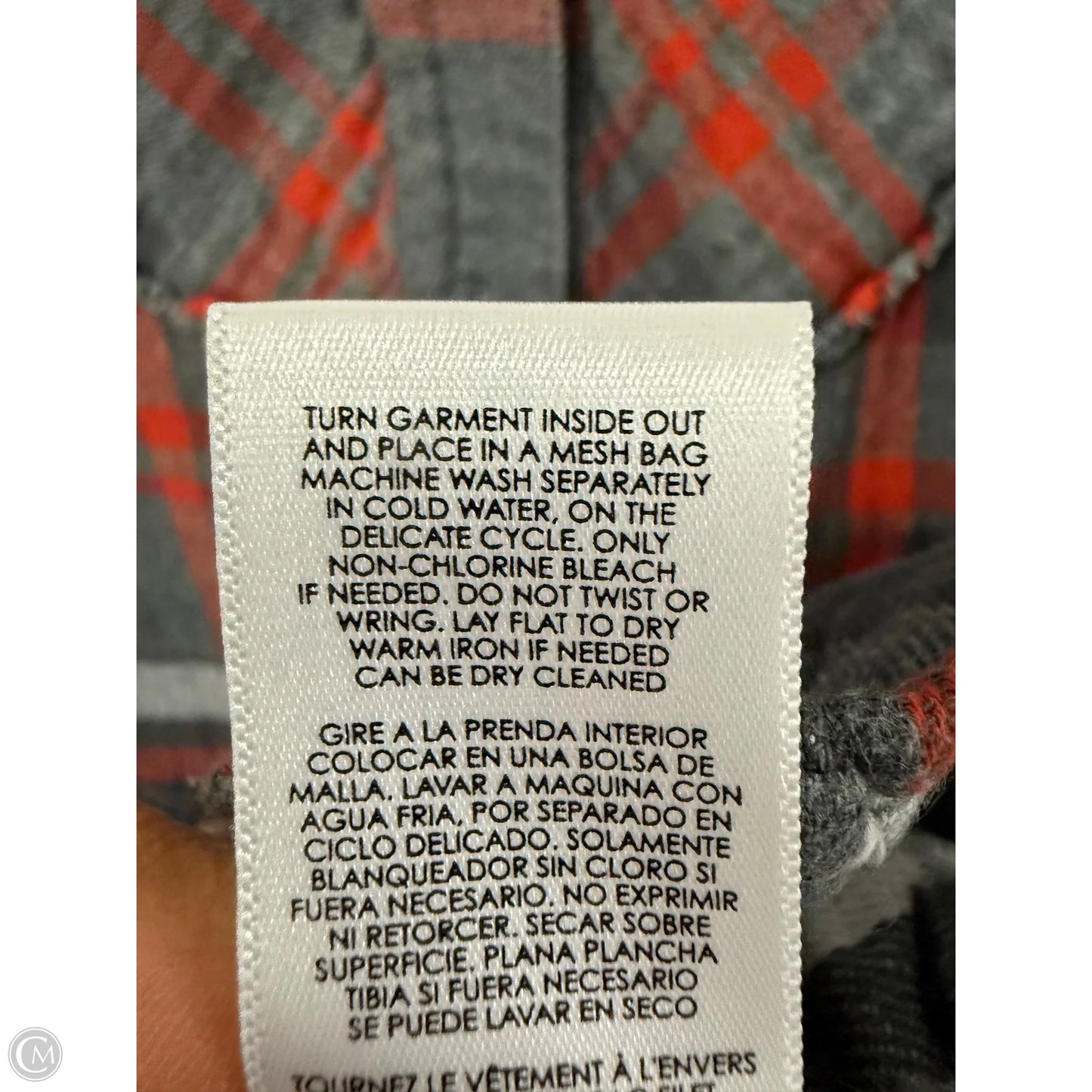 Jacket Shirt By Cabi In Grey & Orange, Size: S