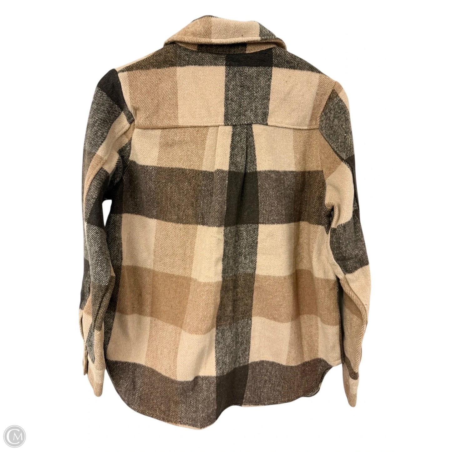 Jacket Shirt By Blue B In Brown & Tan, Size: S