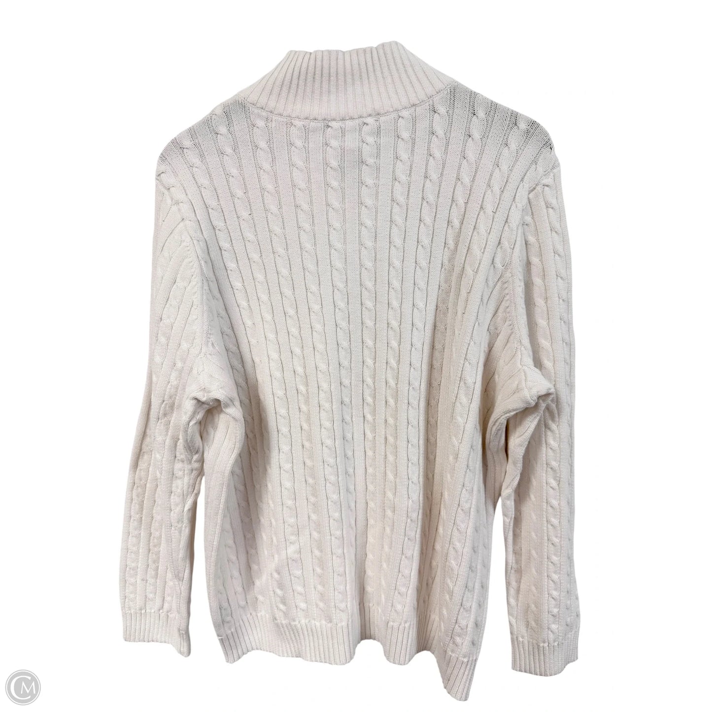 Sweater Cardigan By Lauren By Ralph Lauren In White, Size: 3x
