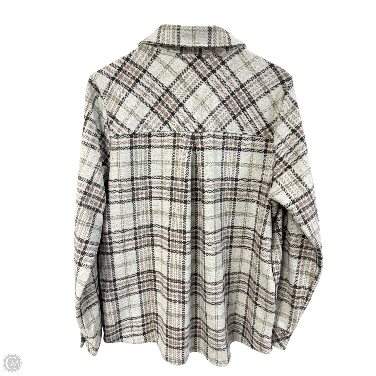 Blouse Long Sleeve By Thread And Supply In Plaid Pattern, Size: L