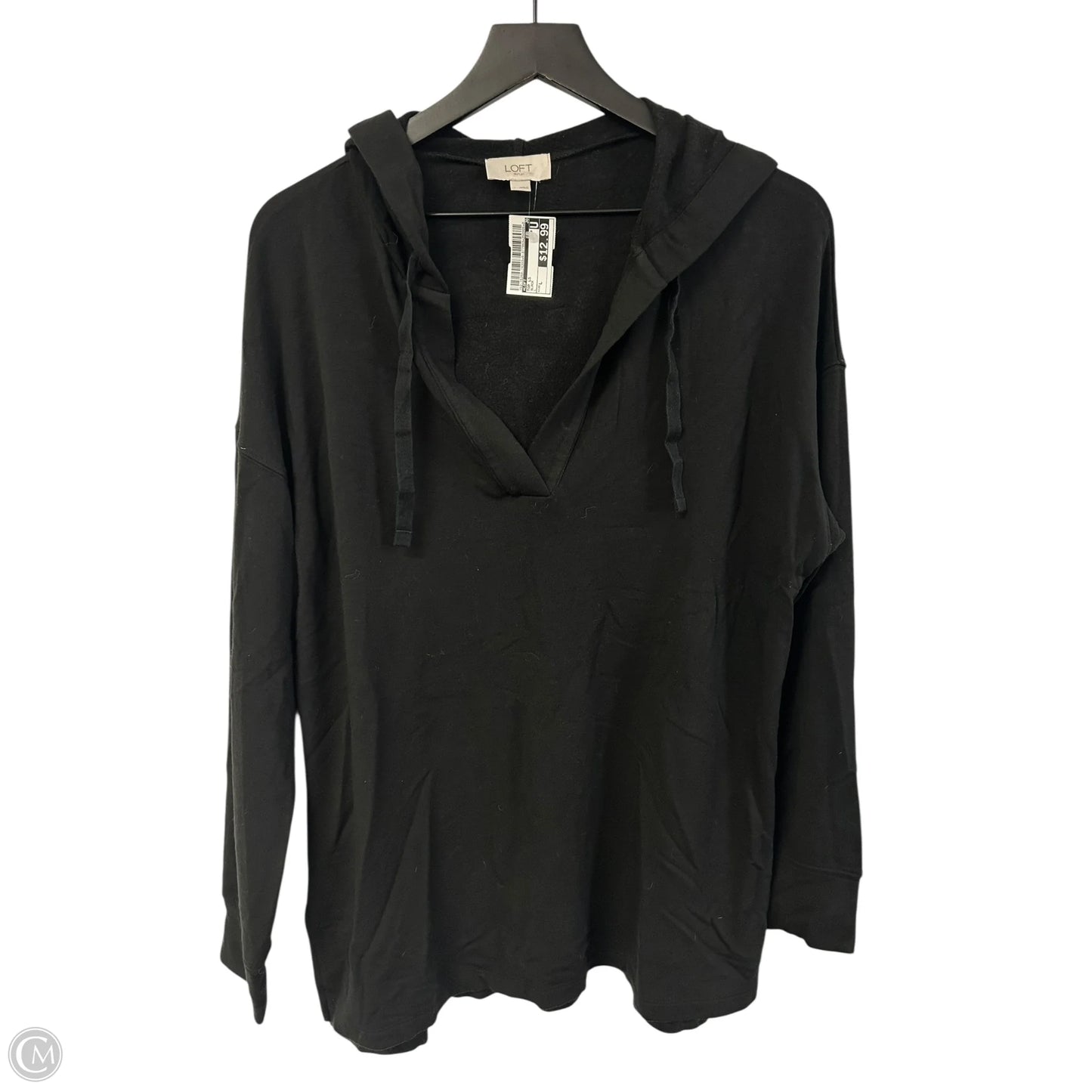 Top Long Sleeve By Loft In Black, Size: L