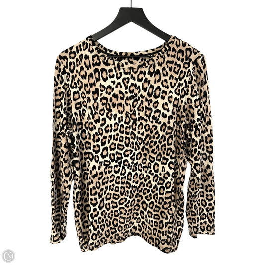 Top Long Sleeve Basic By Chicos In Leopard Print, Size: Xl