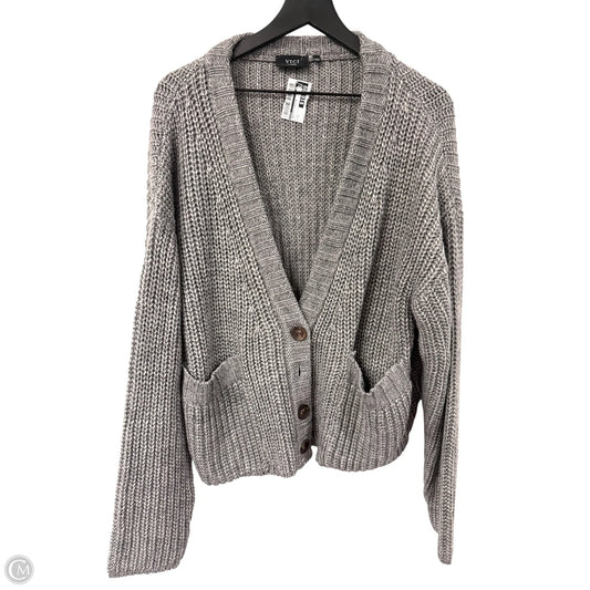 Sweater Cardigan By Vici In Grey, Size: L