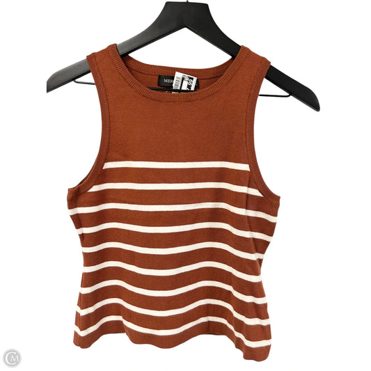 Top Sleeveless By Merokeety In Brown & White, Size: M