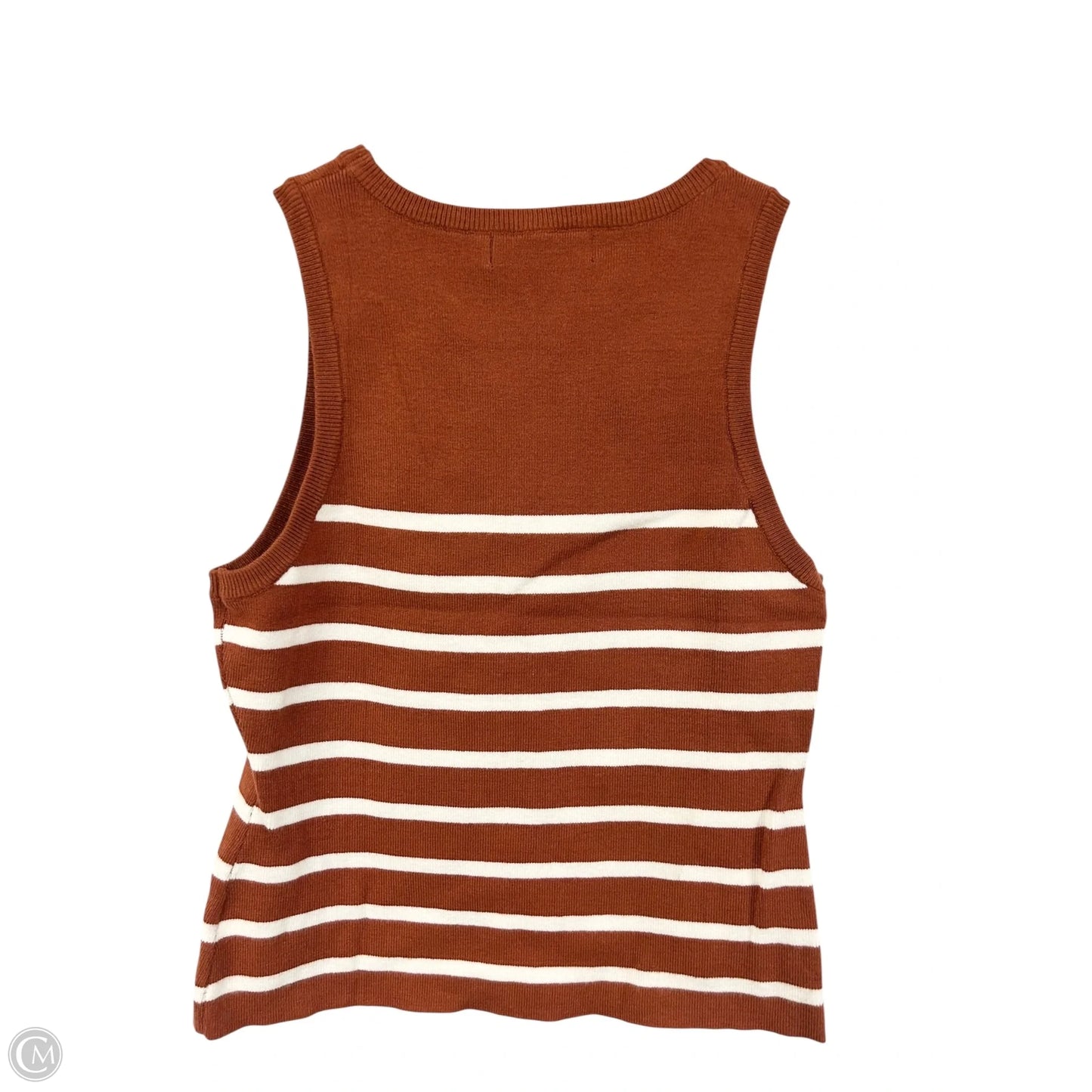 Top Sleeveless By Merokeety In Brown & White, Size: M