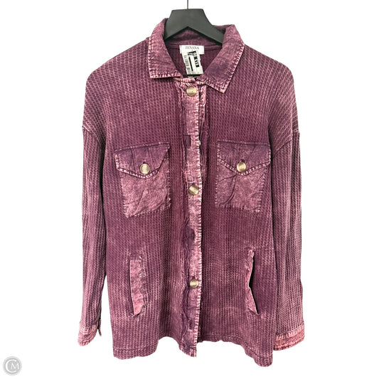 Blouse Long Sleeve By Zenana In Purple, Size: S