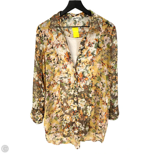 Blouse Long Sleeve By Clothes Mentor In Floral Print, Size: M