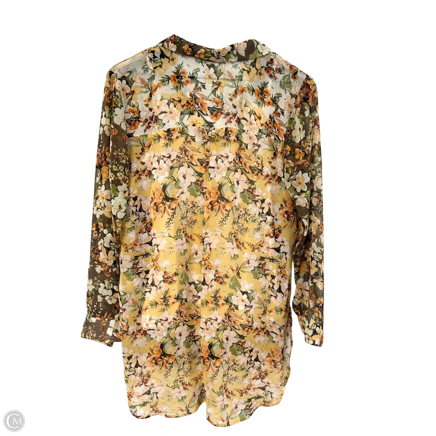 Blouse Long Sleeve By Clothes Mentor In Floral Print, Size: M