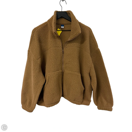 Jacket Faux Fur & Sherpa By Old Navy In Brown, Size: M