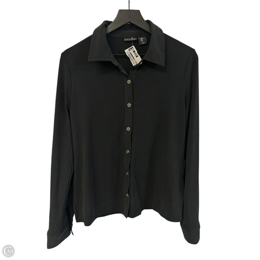 Blouse Long Sleeve By T Tahari In Black, Size: L