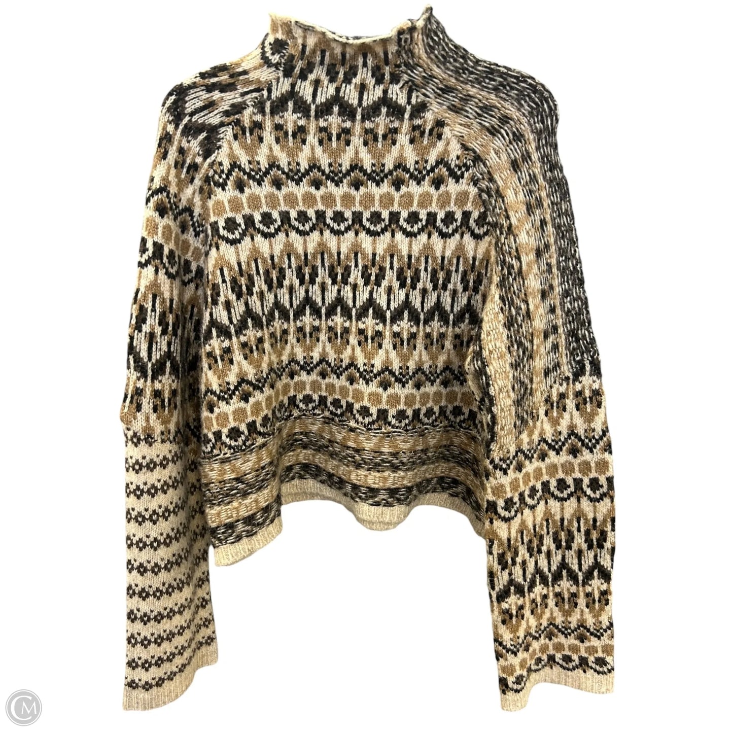 Sweater By Steve Madden In Brown & Tan, Size: M