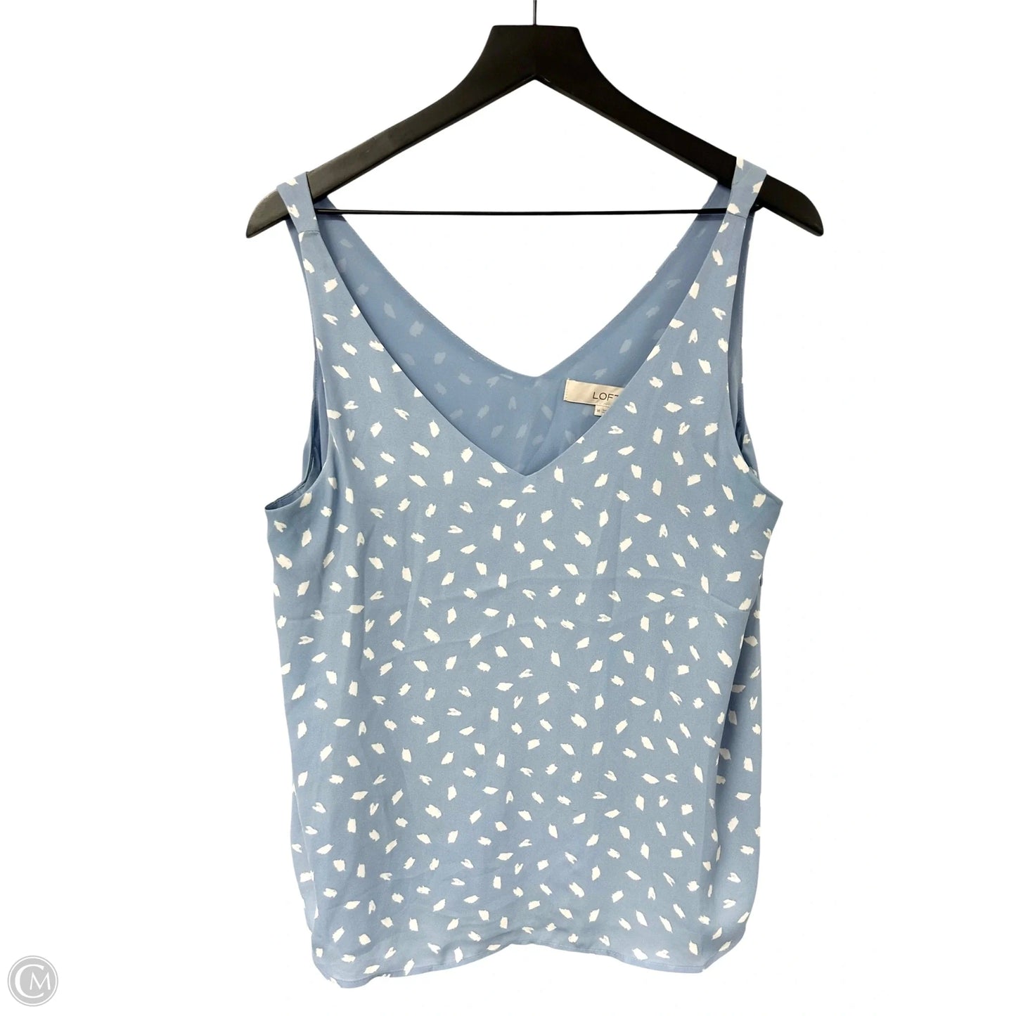 Top Sleeveless By Loft In Blue & White, Size: M