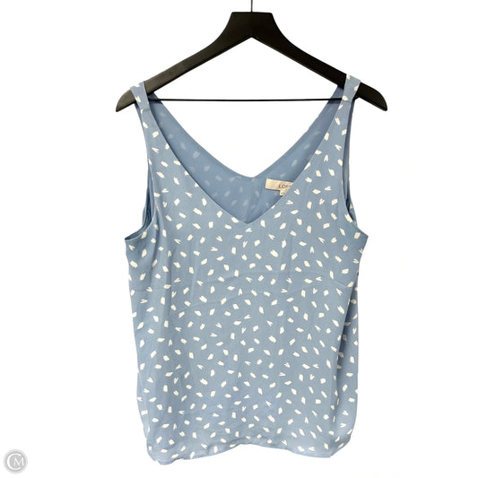 Top Sleeveless By Loft In Blue & White, Size: M