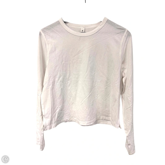 Athletic Top Long Sleeve Crewneck By Lululemon In White, Size: 10
