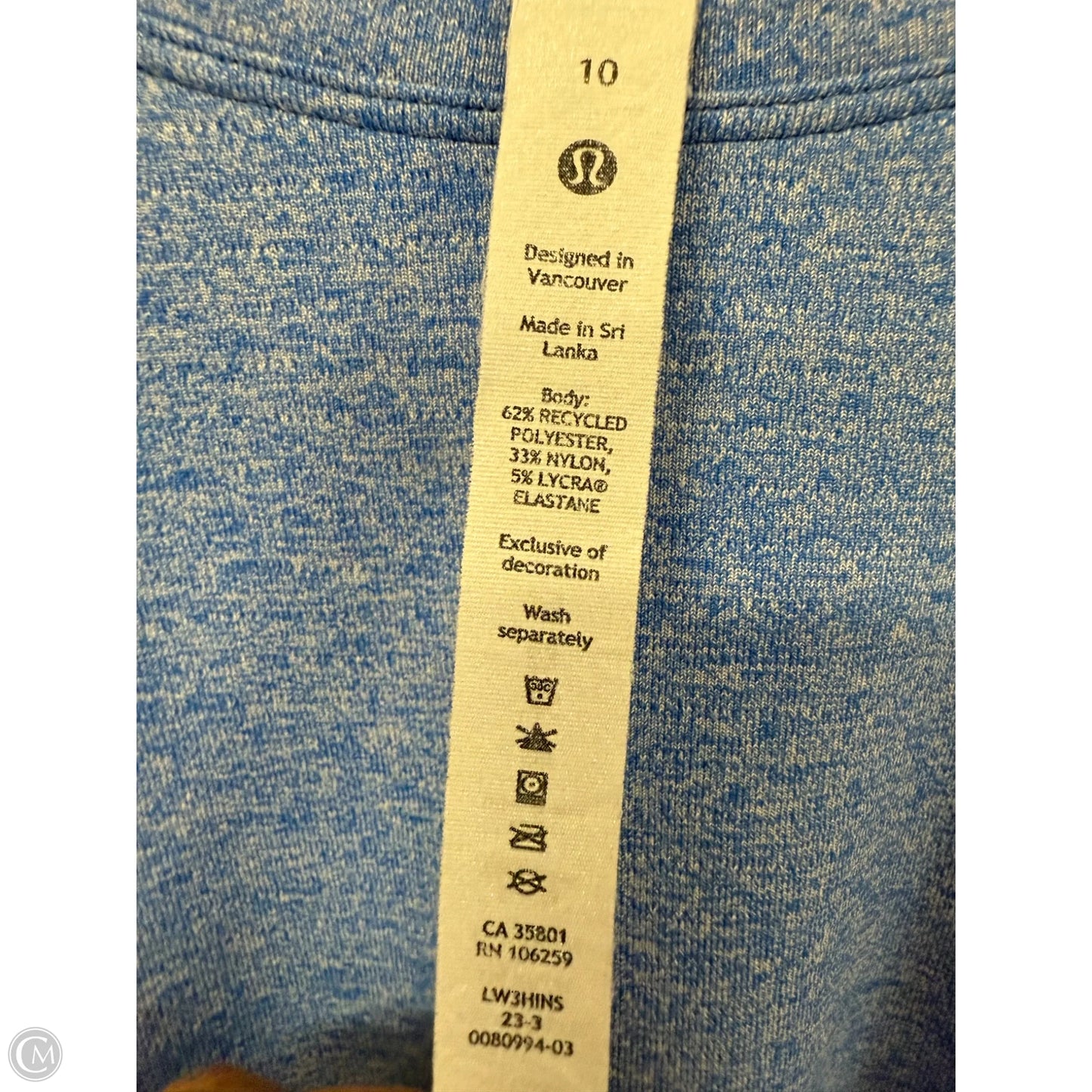Athletic Top Short Sleeve By Lululemon In Blue, Size: 10