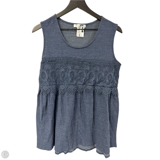 Top Sleeveless By Clothes Mentor In Navy, Size: L