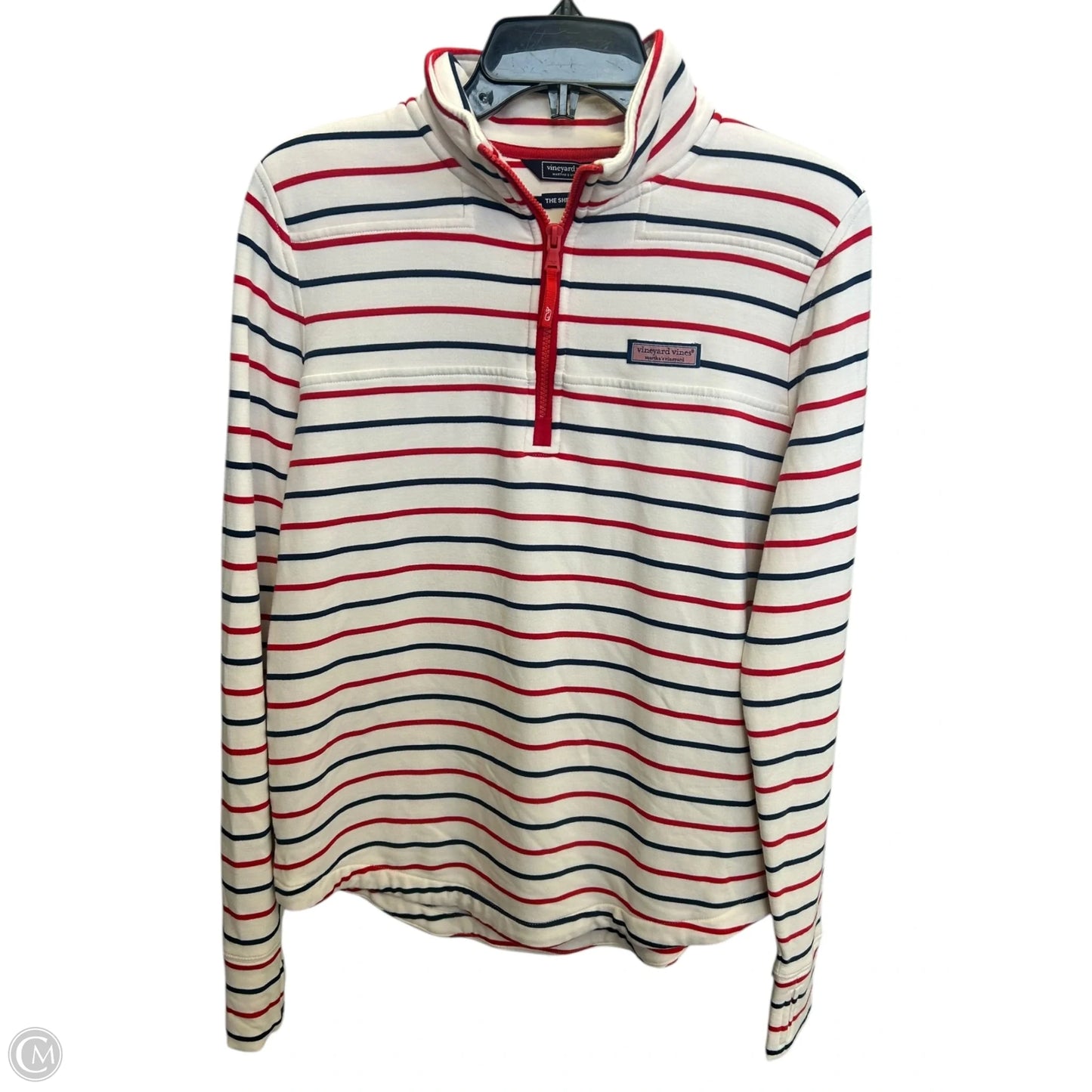 Sweatshirt Collar By Vineyard Vines In Blue Red & White, Size: S