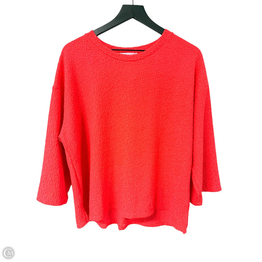 Top 3/4 Sleeve Basic By Cme In Red, Size: L