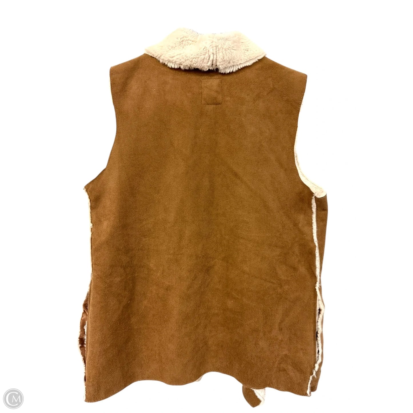 Vest Faux Fur & Sherpa By Clothes Mentor In Brown & Cream, Size: S