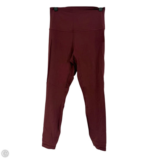 Athletic Leggings By Lululemon In Maroon, Size: 6