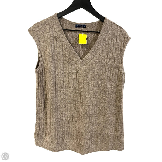 Top Sleeveless By Clothes Mentor In Brown, Size: L