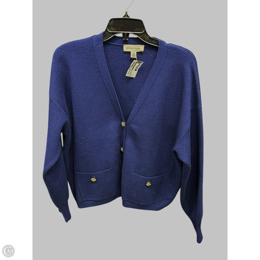 Sweater Cardigan By Philosophy In Navy, Size: L