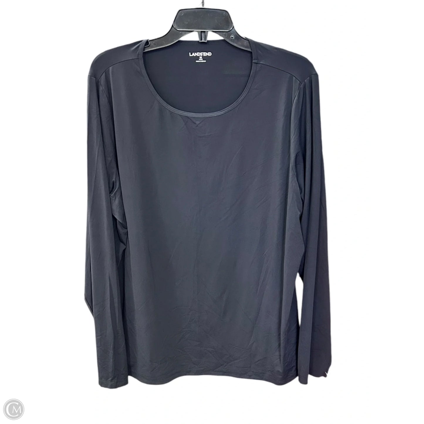 Athletic Top Long Sleeve Crewneck By Lands End In Black, Size: 1x