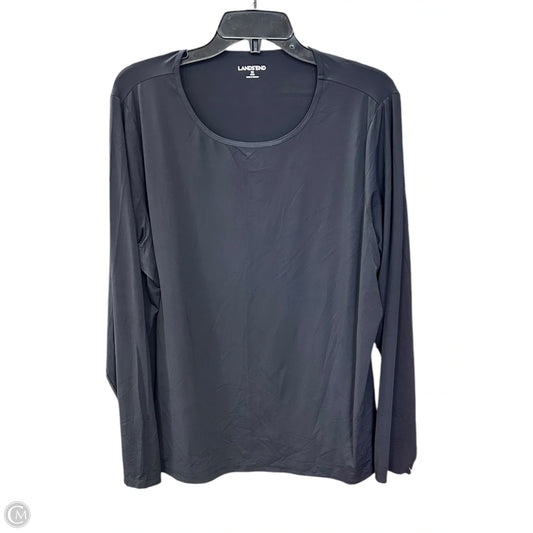 Athletic Top Long Sleeve Crewneck By Lands End In Black, Size: 1x