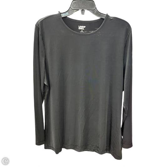 Athletic Top Long Sleeve Crewneck By Lands End In Black, Size: 1x
