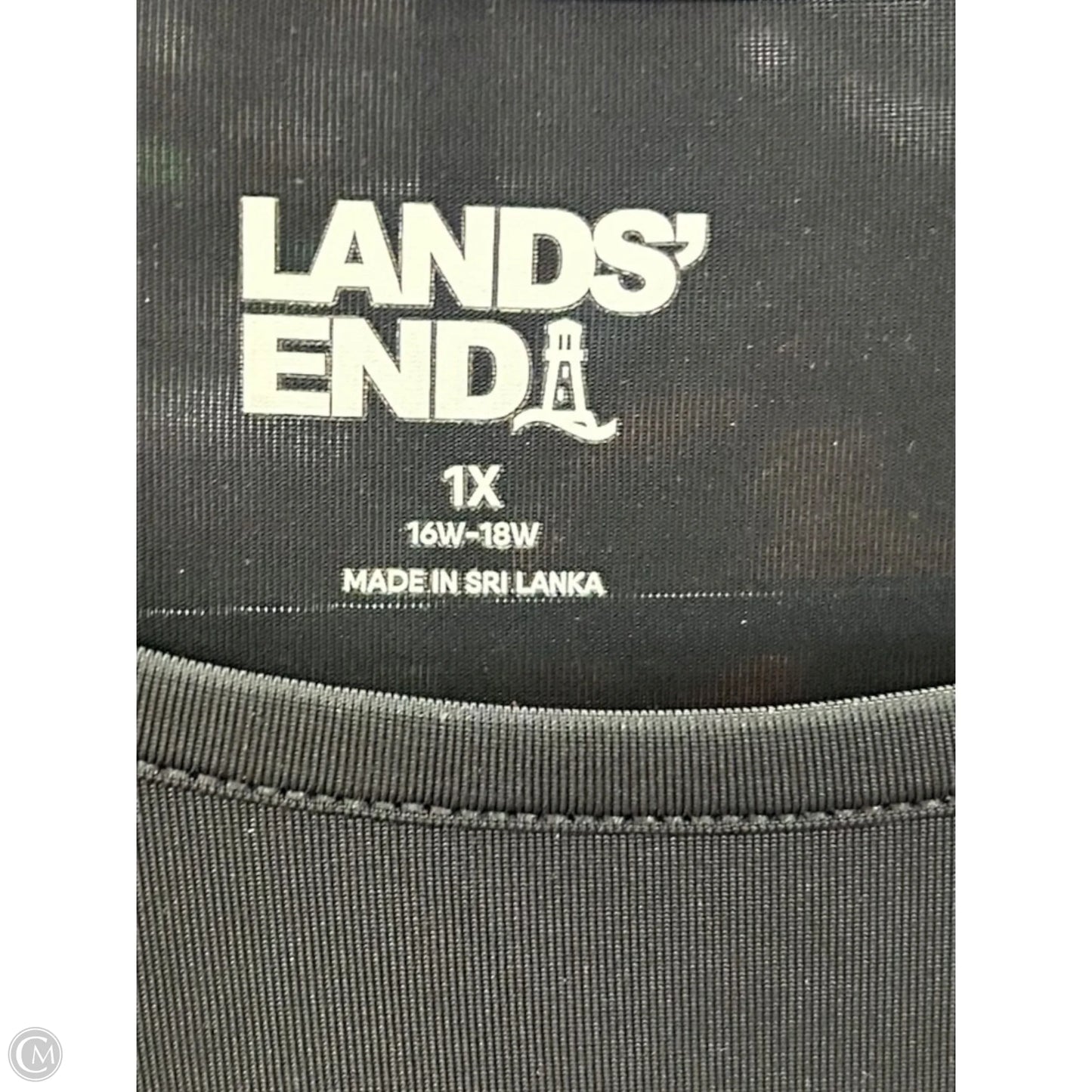 Athletic Top Long Sleeve Crewneck By Lands End In Black, Size: 1x