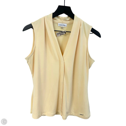 Top Sleeveless By Calvin Klein In Yellow, Size: S