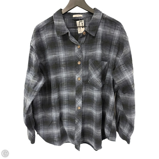 Blouse Long Sleeve By Maurices In Blue, Size: L
