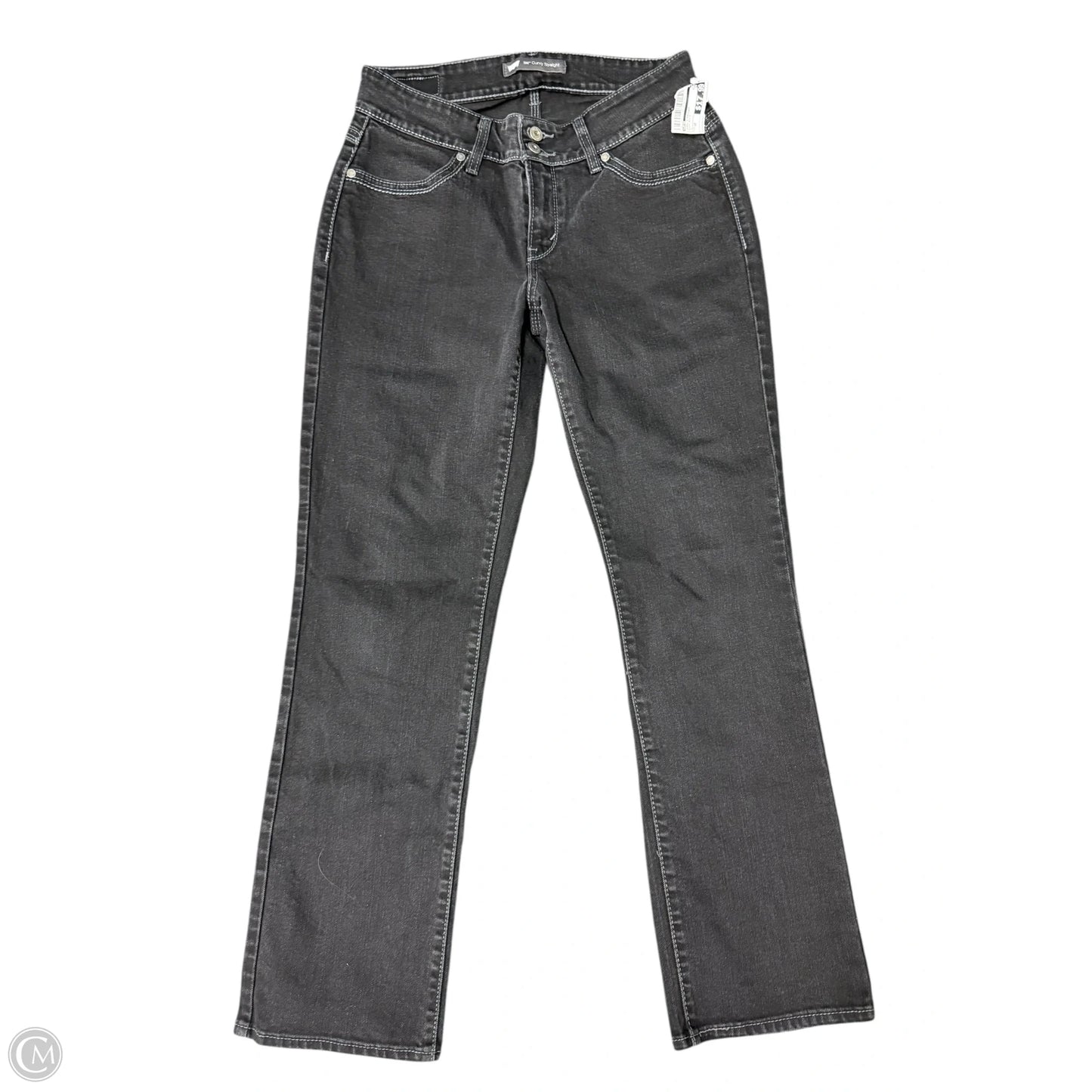 Jeans Straight By Levis In Black Denim, Size: 10