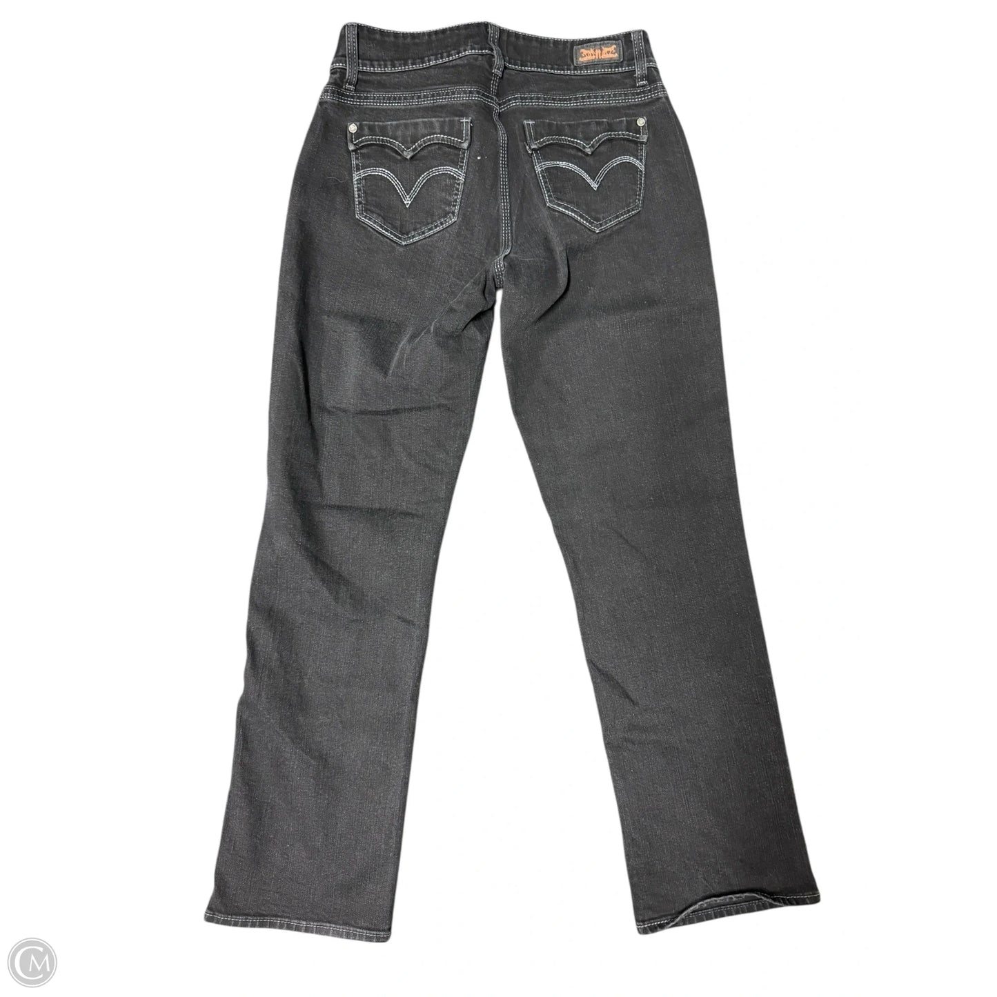 Jeans Straight By Levis In Black Denim, Size: 10