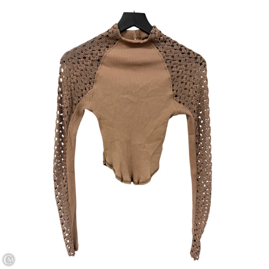 Top Long Sleeve By Free People In Brown, Size: Xs