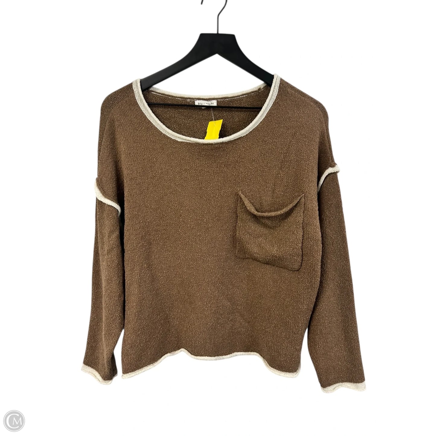 Sweater By Blu Pepper In Brown & White, Size: S