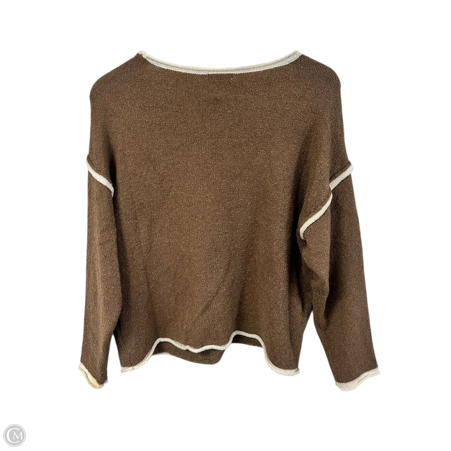Sweater By Blu Pepper In Brown & White, Size: S
