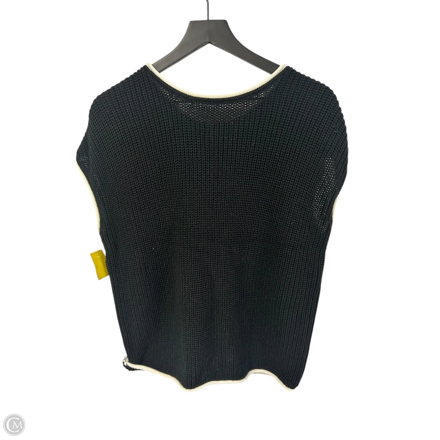 Sweater Short Sleeve By Cmf In Black & White, Size: M