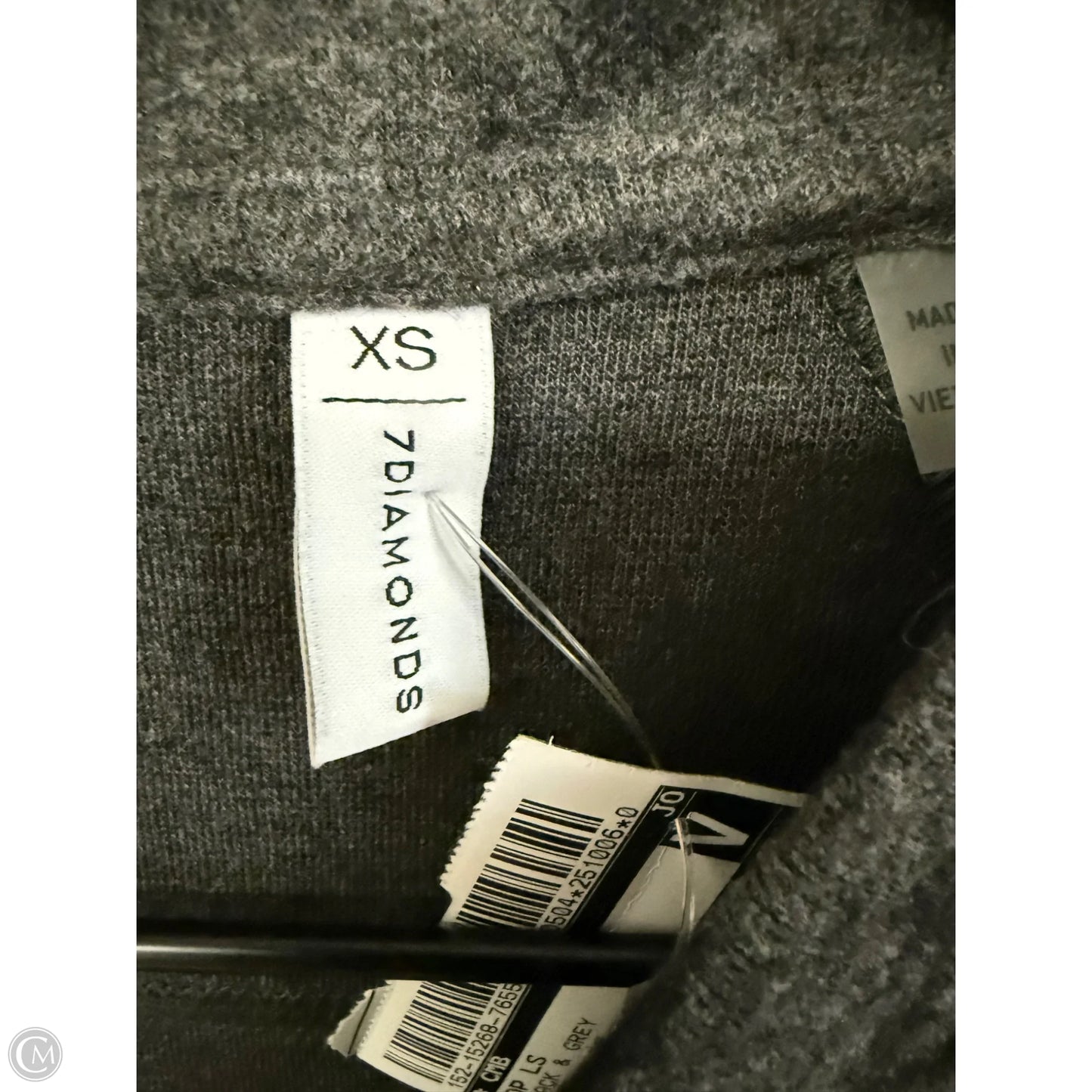 Top Long Sleeve By Cmb In Black & Grey, Size: Xs