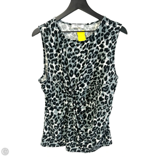 Top Sleeveless By Zenana In Leopard Print, Size: Xl