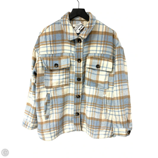 Jacket Shirt By 12th Tribe In Blue & Brown, Size: S