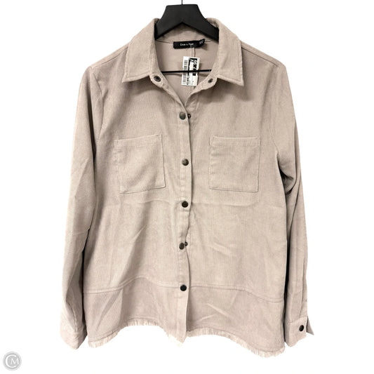 Jacket Shirt By Doe & Rae In Taupe, Size: M