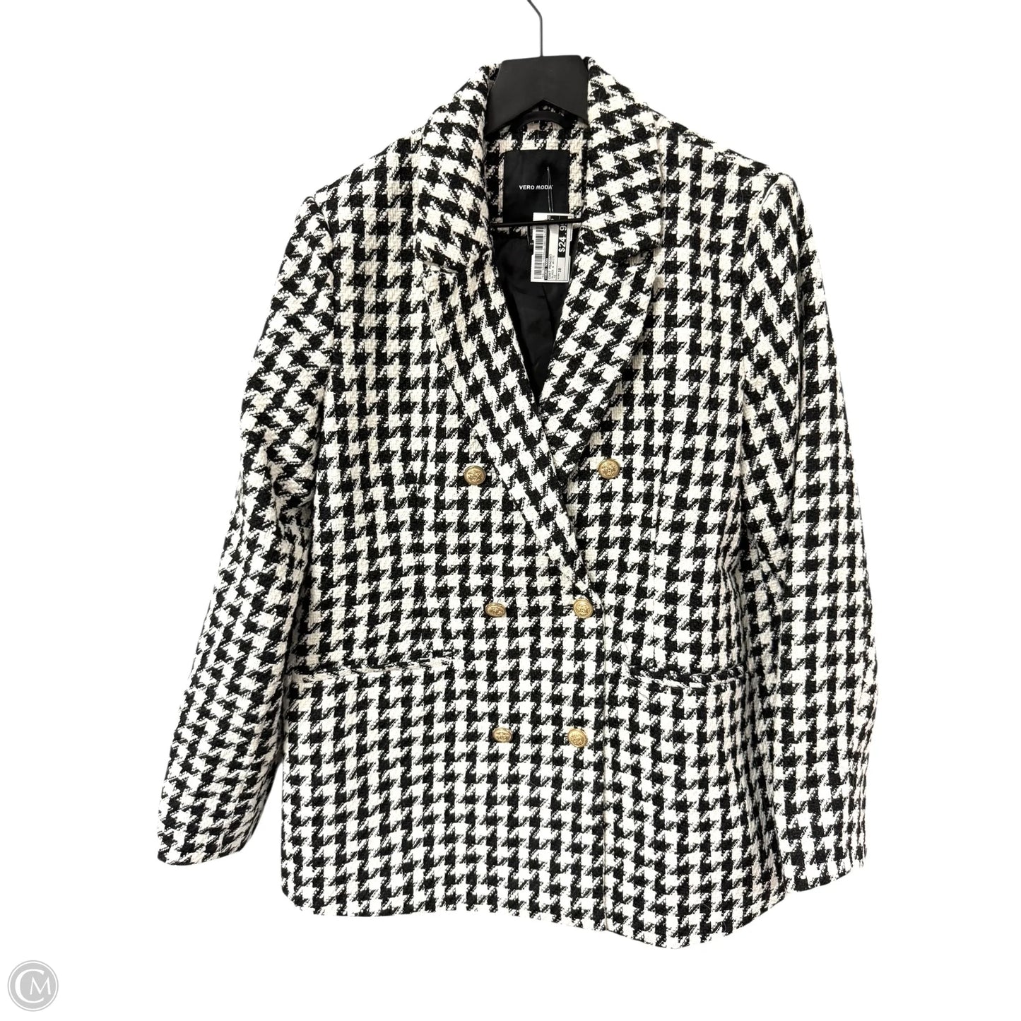 Coat Peacoat By Vero Moda In Black & White, Size: 10