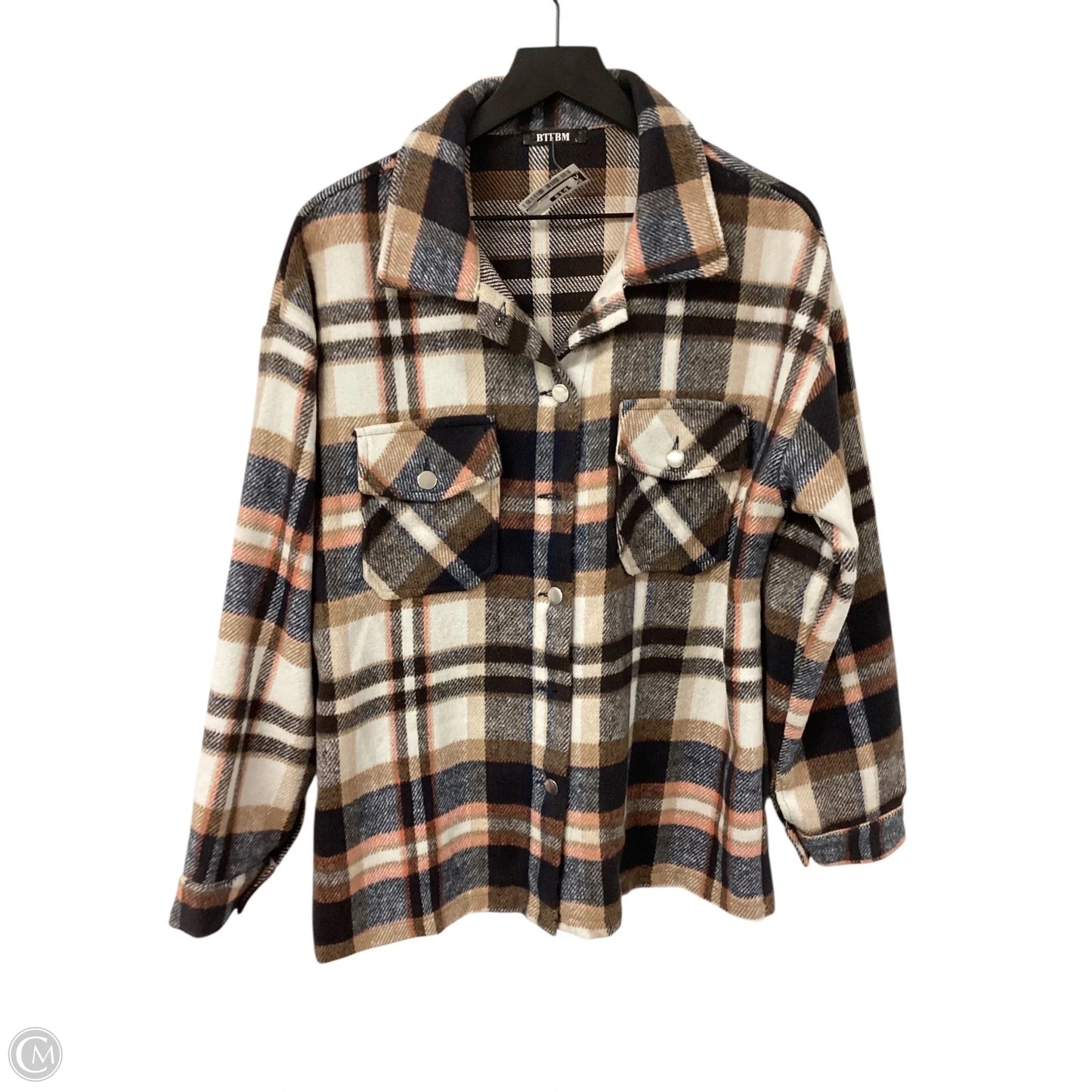 Jacket Shirt By Btfbm In Plaid Pattern, Size: L