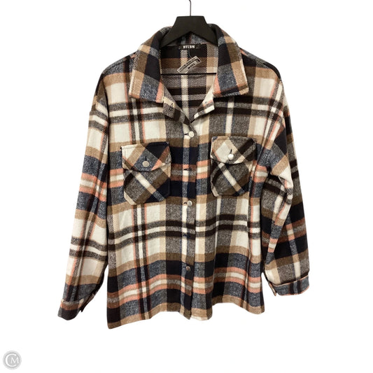 Jacket Shirt By Btfbm In Plaid Pattern, Size: L