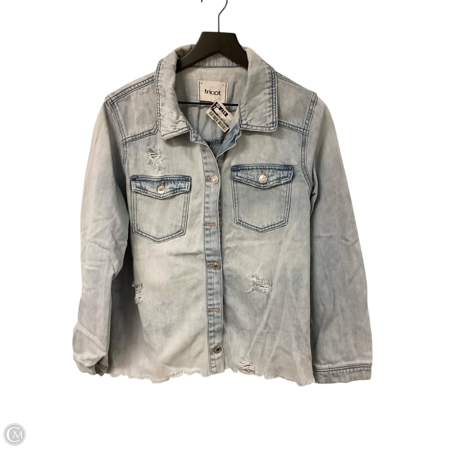 Jacket Denim By Clothes Mentor In Blue Denim, Size: L