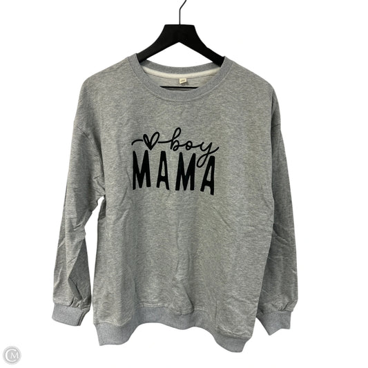 Top Long Sleeve By Cme In Grey, Size: L