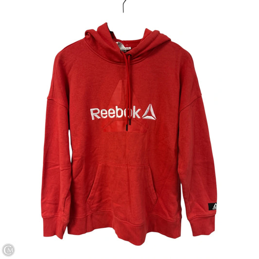 Sweatshirt Hoodie By Reebok In Red, Size: L